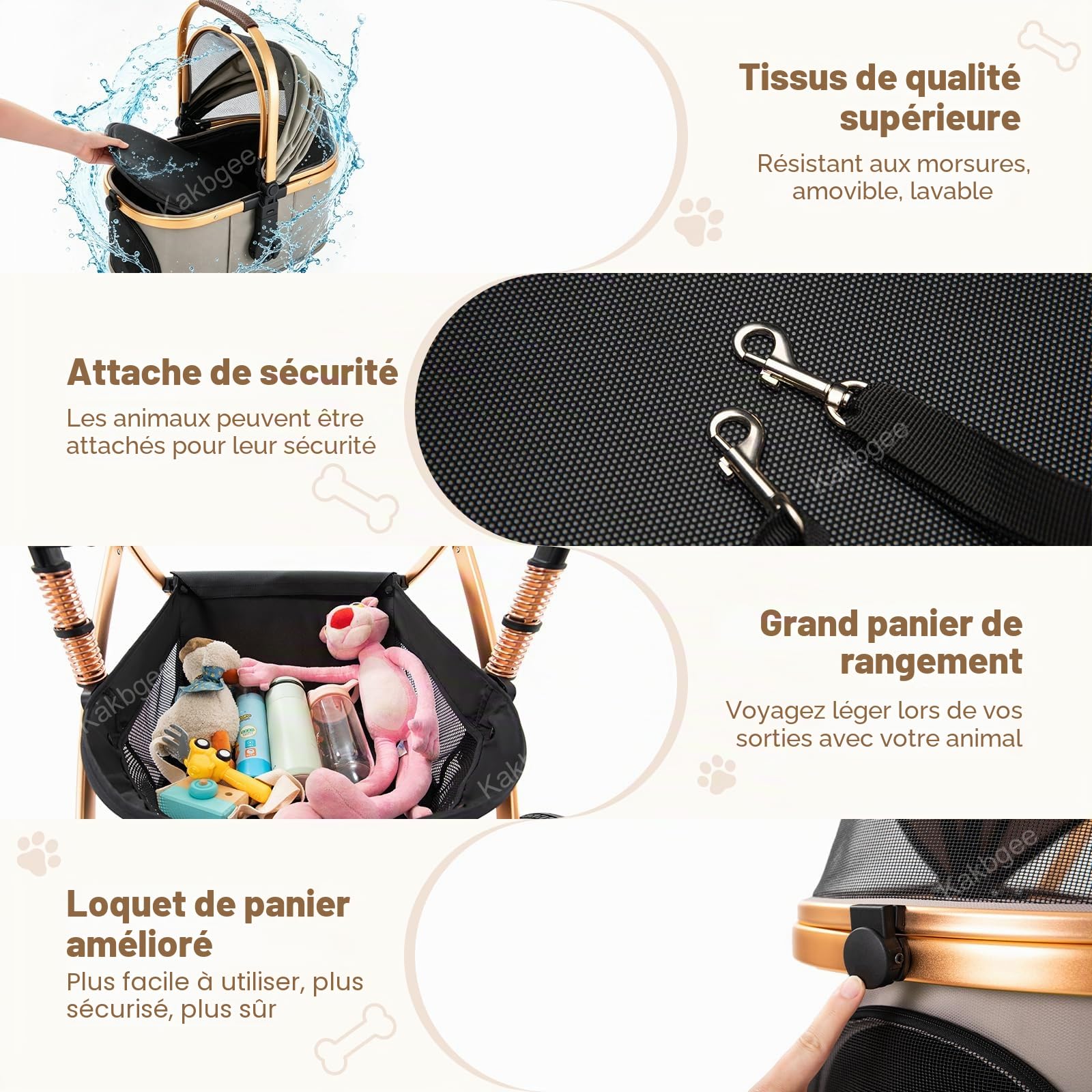 Poussette Pliable Pour Chien, Chariot Petits À Moyens Chiens Chats
