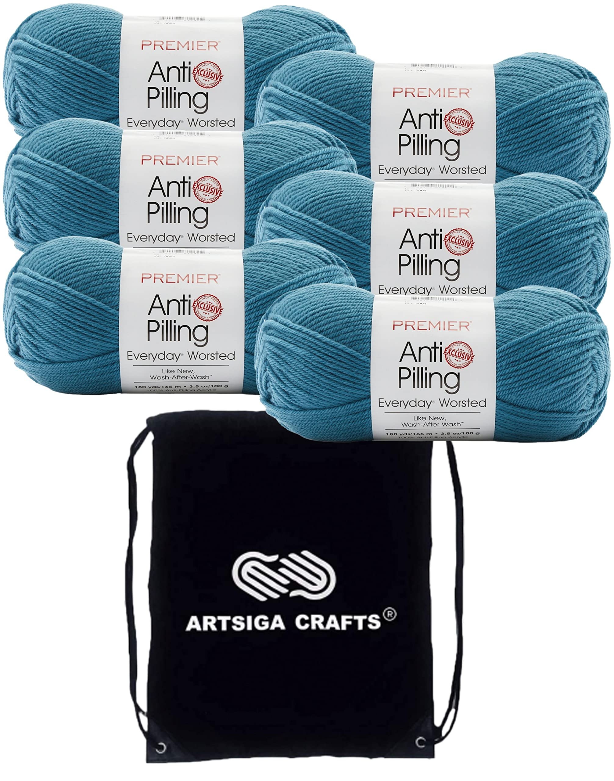 Lot de 6 pelotes de fil à tricoter acrylique Premier Yarns moyen #4
