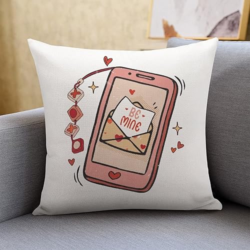 Cojines Decorativos para Sala Día de San Valentín Be Mine Fundas de cojín decorativas cuadradas con diseño de cremallera oculta, decoración del