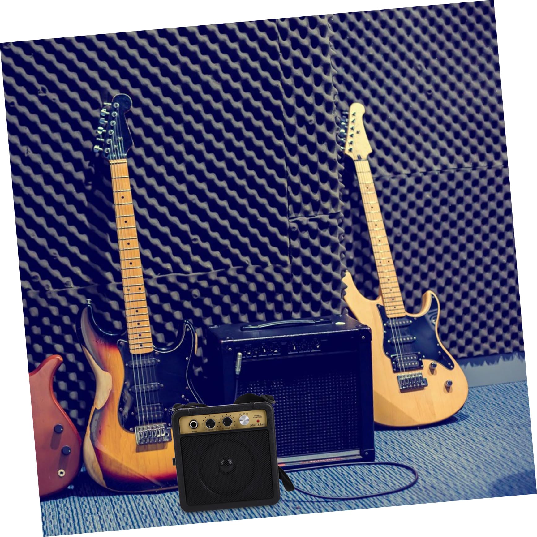 Operitacx Altavoz De Guitarra Eléctrica Mini Amplificador De Portátil para Práctica Cable De Audio y Adaptador para Guitarra Eléctrica y Acústica