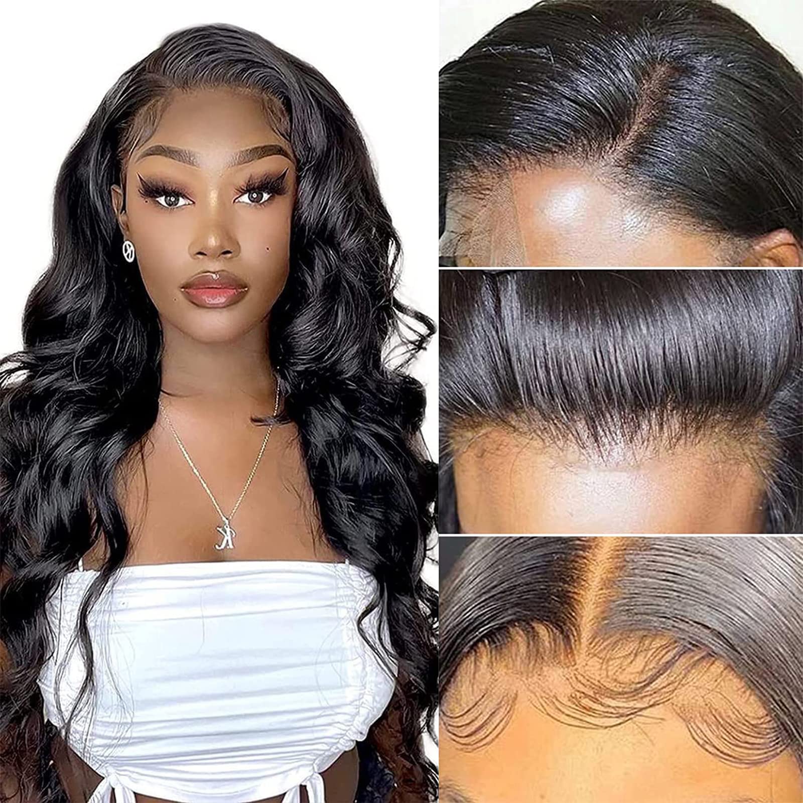 Glueless 5x5 Hd Lace Closure Wigs Human Hair,Body Wave Hd Transparent Lace Front Wigs Human Hair Pre Plucked 150% Density,Closure Wigs Human Hair For Black Women Natural Color