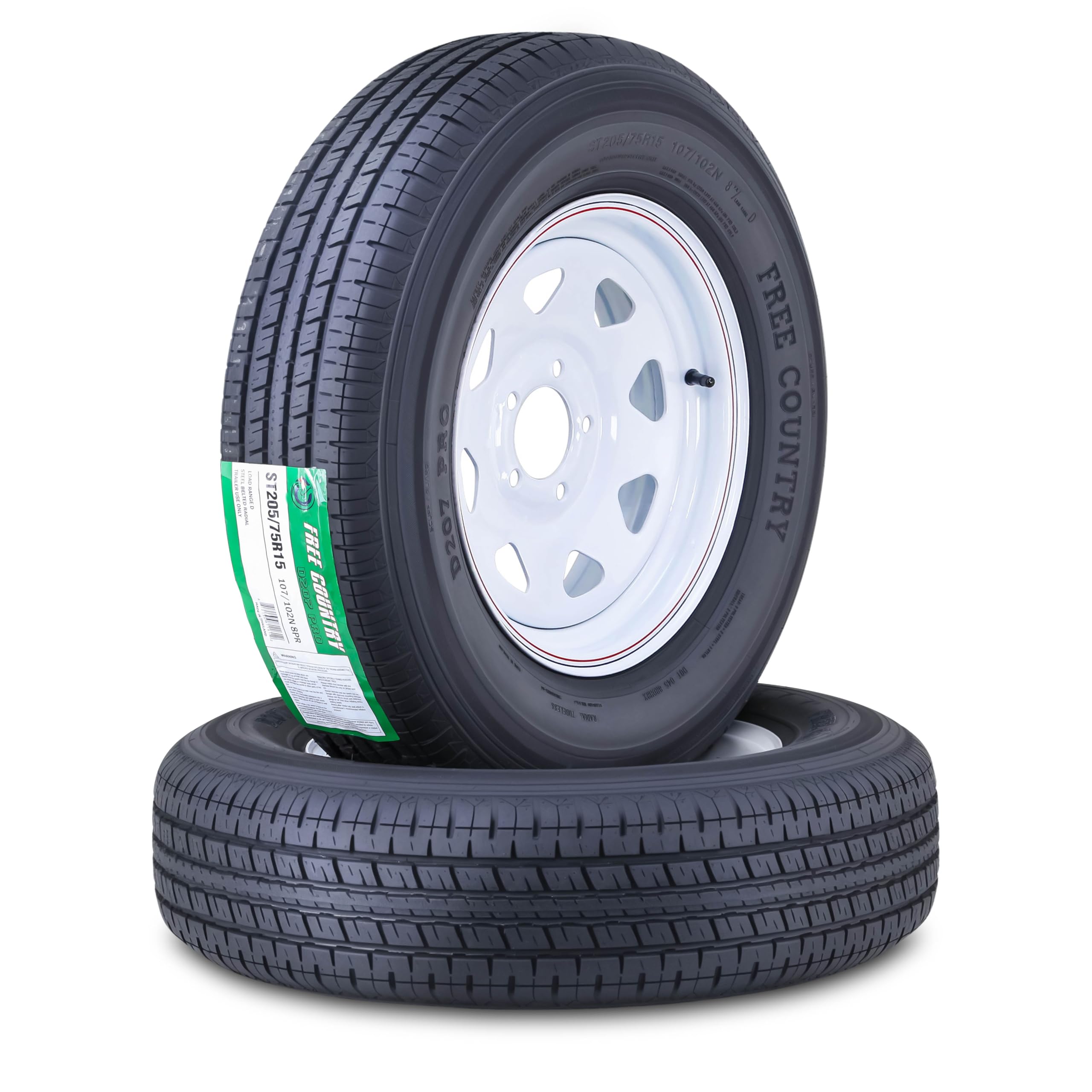 Trailer Tire Wheel Assembly ST205/75R15 8-Ply D