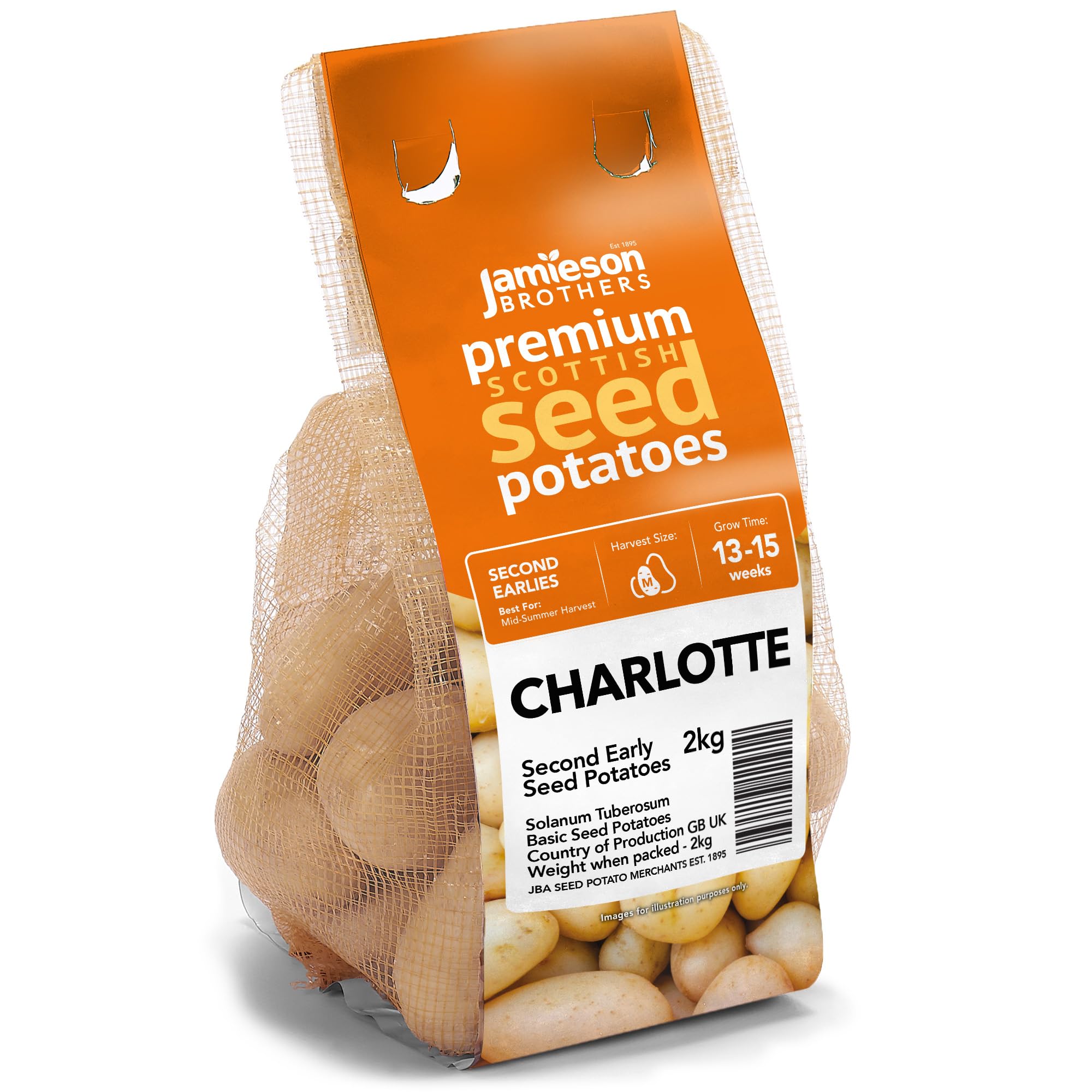 2kg Charlotte Seed Potatoes (Approx. 20-25 Tubers), Second Early Grow Your Own, for Salads Mashing & Boiling