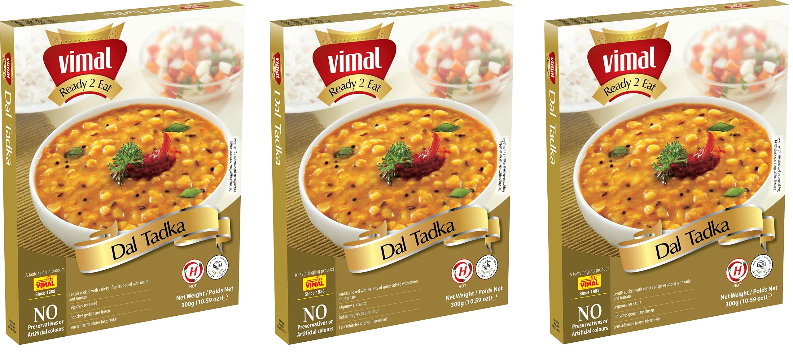 VIMAL Ready to Eat Dal Tadka Instant Mix Vegetarian with No Added Preservative and Colours - 300g Each (Pack Of 3) (B09CKSP4XL) Amazon Price History, Amazon Price Tracker