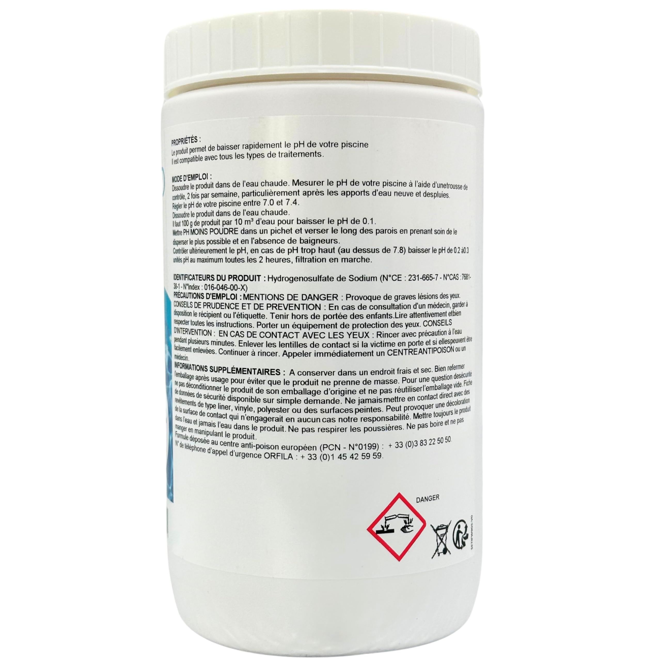 pH Moins Piscine – Réducteur de pH en Poudre | Baisser Le pH de l’Eau Rapidement | Traitement Eau Piscine et Spa | Formats 1,5 kg et 5 kg | Conditionné en France (1,5KG)