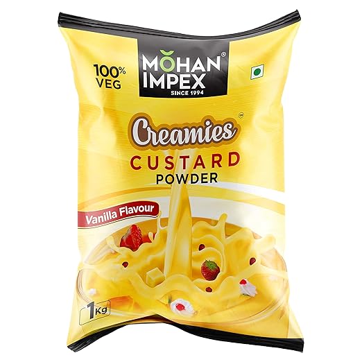 Mohan Impex 1kg Custard Powder- Vanilla [HoReCa Pack]