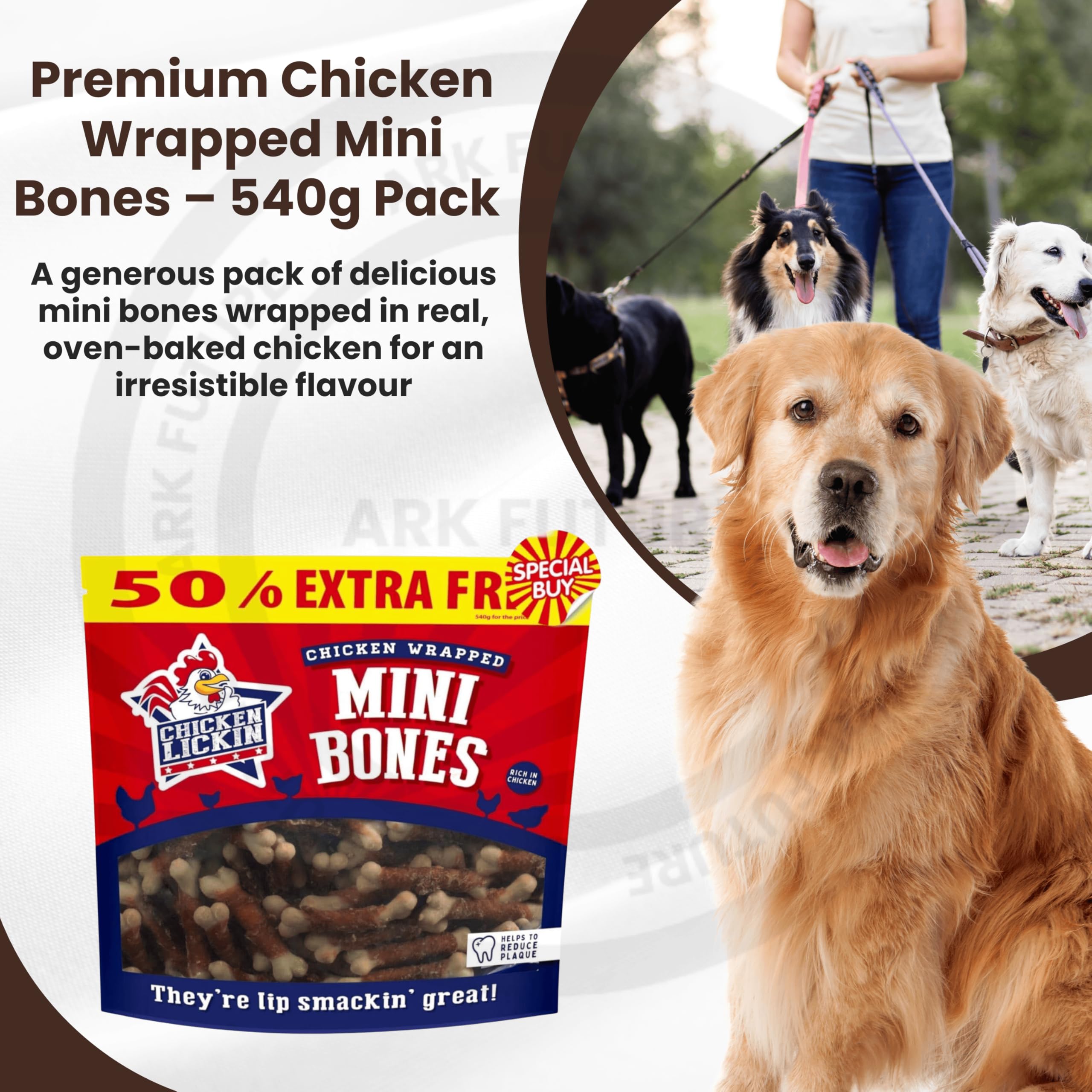 Ark Future Chicken Wrapped Mini Bones Dog Treats for Dogs, 540g Pack, Rich in Chicken, Low Fat, Helps Reduce Plaque - Image 4