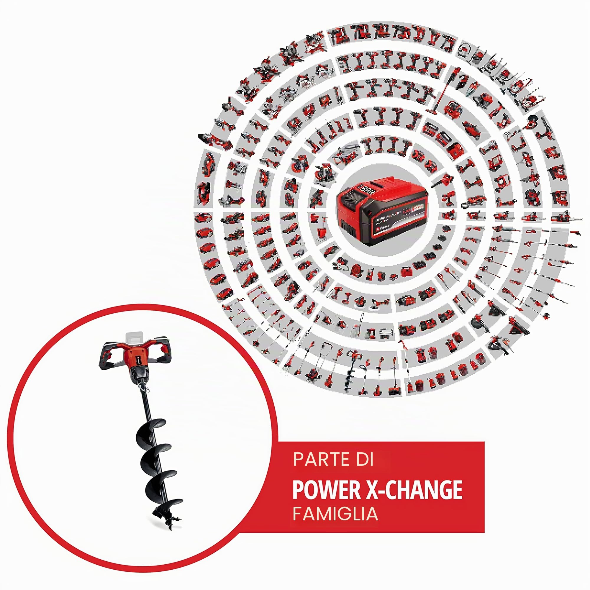 Trivella a batteria GP-EA 18/150 Li BL- Solo Power X-Change di Einhell (ioni di litio, 18 V, motore senza spazzole, incl. punta per trivella Ø 150 mm, fornitura senza batteria e senza caricabatteria)