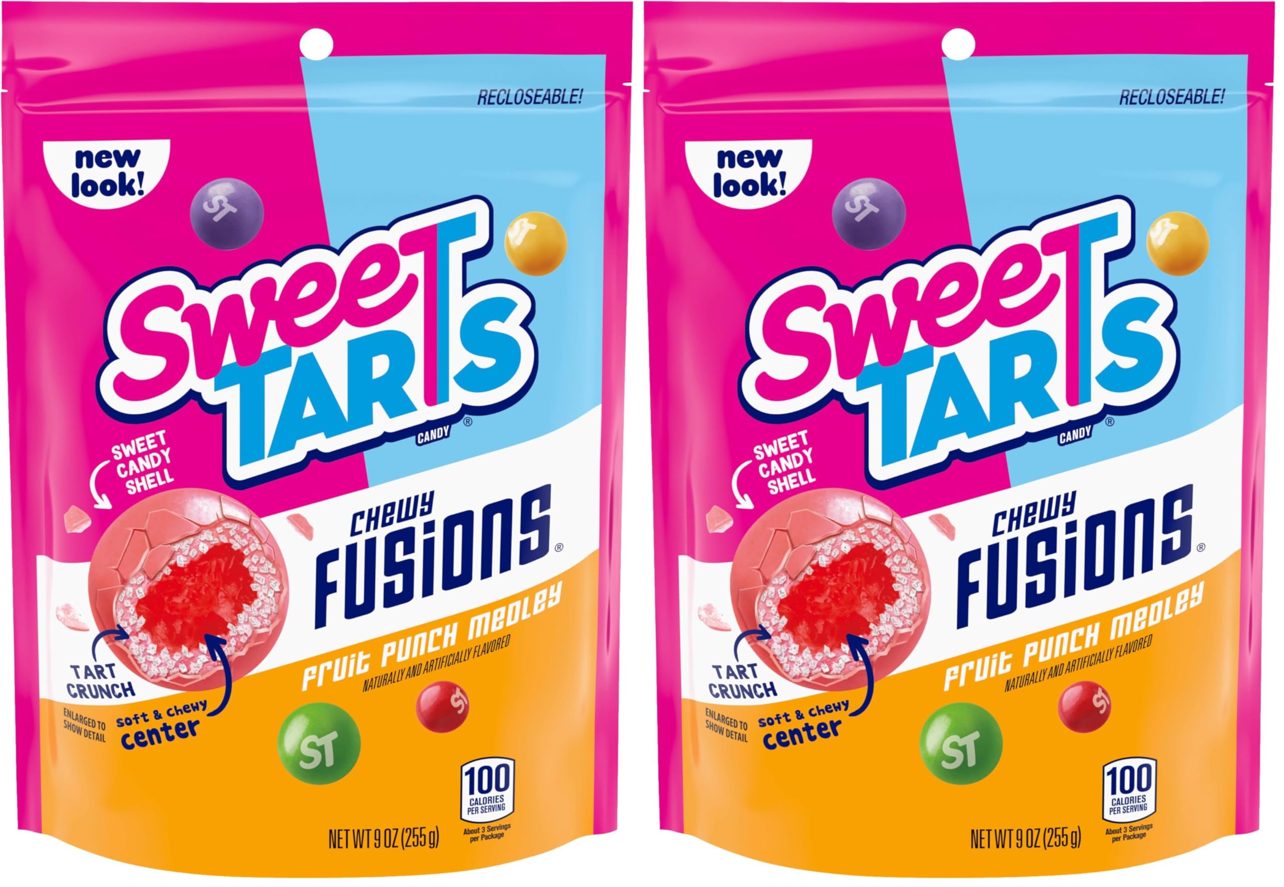 SweeTARTSChewy Fusions Candy, Fruit Punch Medley, 9 Ounce (Pack of 2)