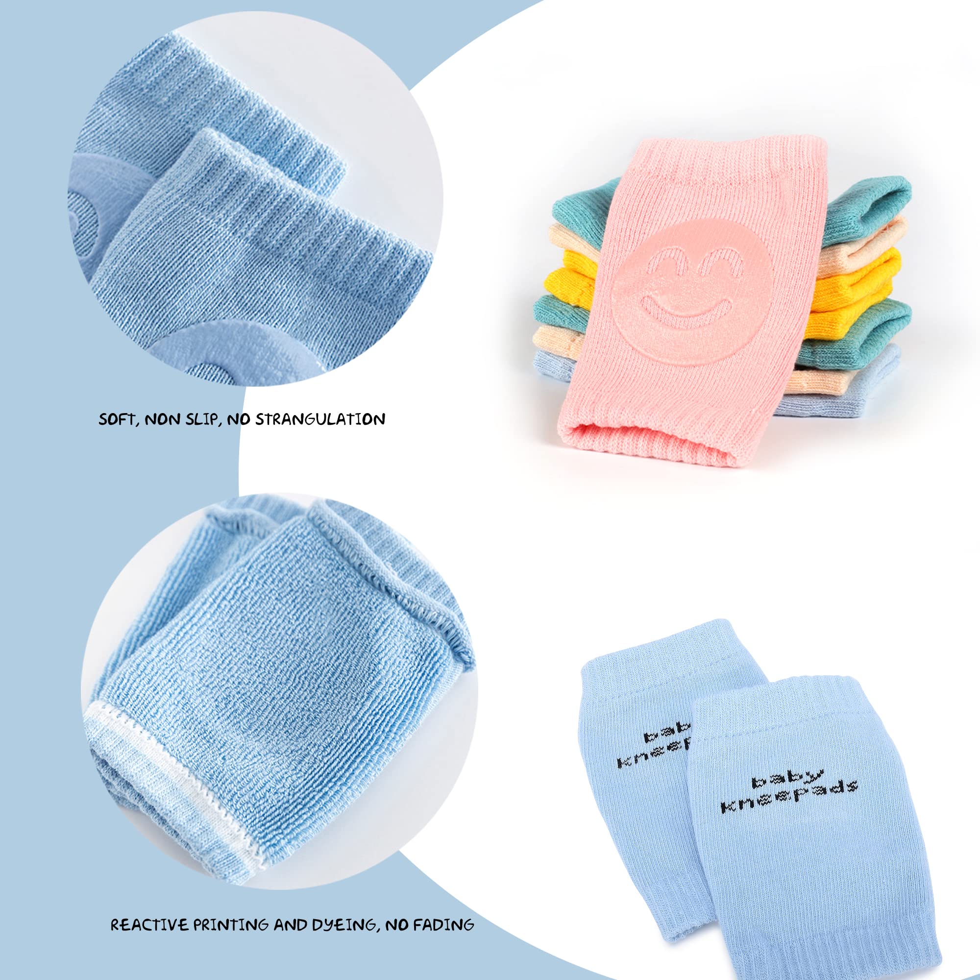 SooGree Rodilleras para bebé (5 pares) para gatear, calcetines antideslizantes antifricción para bebés de 6 a 24 meses