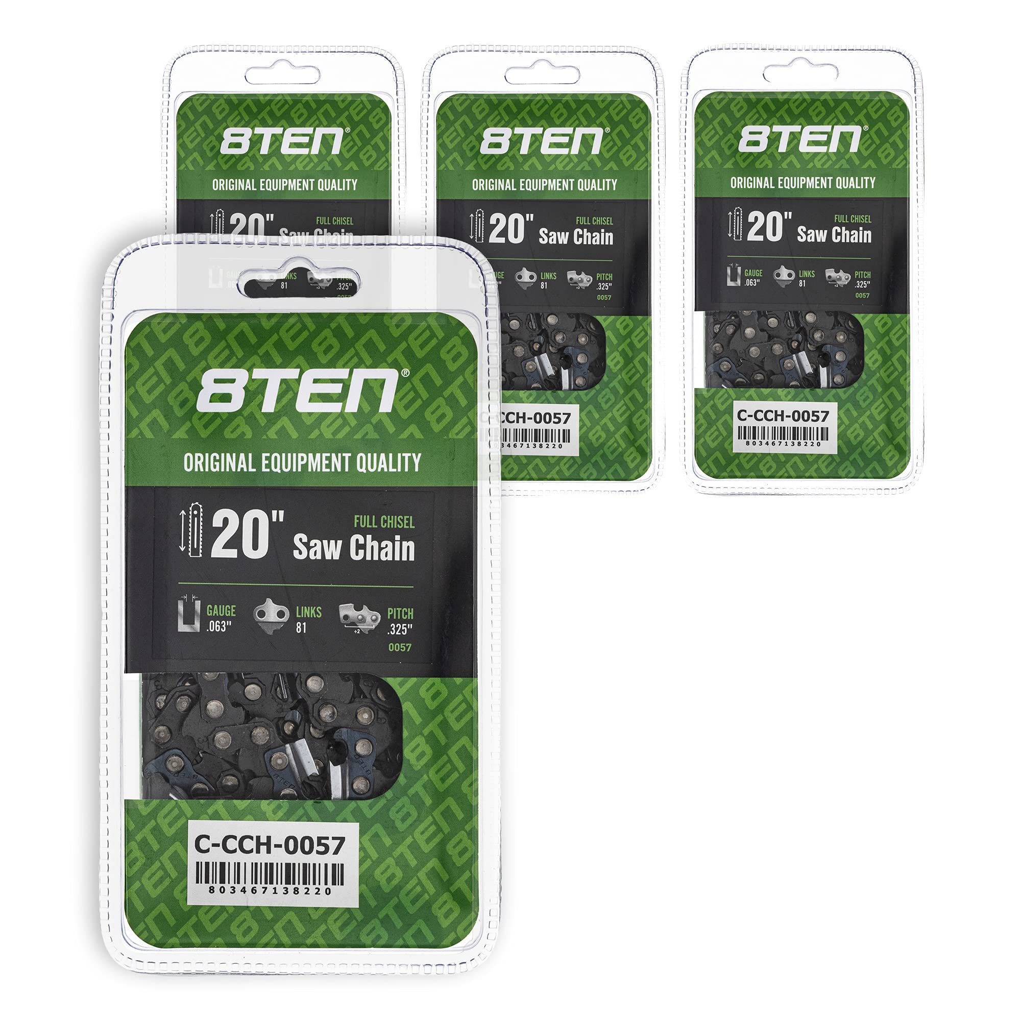 Amazon.com : 8TEN Full Chisel Chainsaw Chain 20 Inch .063 .325