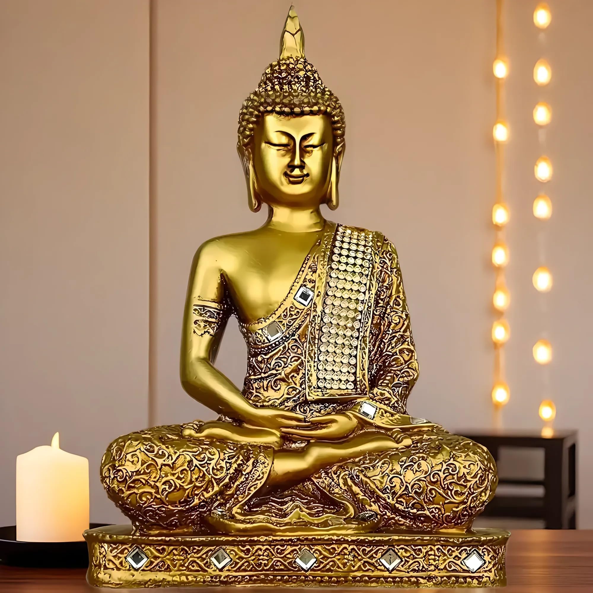 Global Grabbers New 25 Centimetre Meditating Sitting Buddha Statue showpiece ...