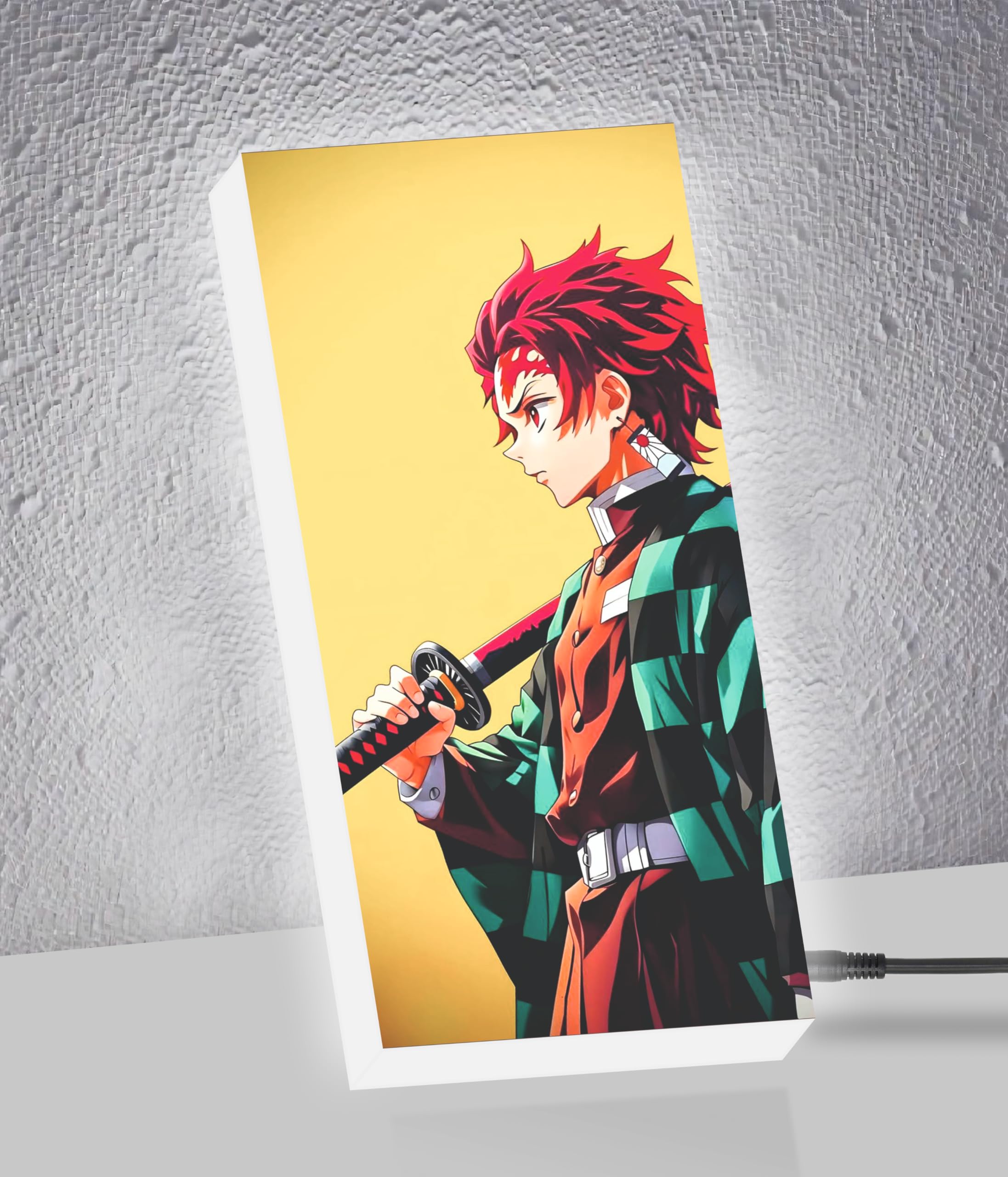 Anime Light Box for Wall and Table Decore |1 Inch Thick | 14 x 29 cm Acrylic | Soft LED Glow | Wall Mount Also Table Decor for Anime Lover | Gaming Room & Gifts, Plug and Glow Design with Adapter