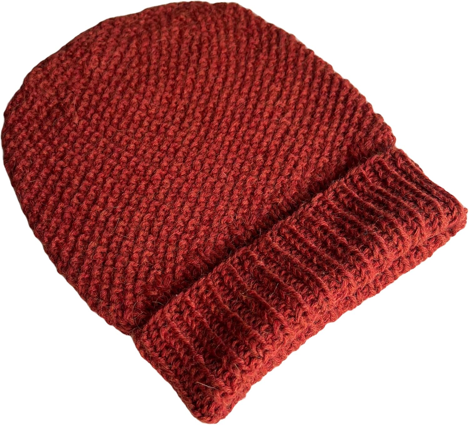 100% Baby Alpaca Beanie – Warm, Soft, Lightweight Winter Hat for Men & Women – Unisex Cuffed Knit Cap – Rice Stitch Design