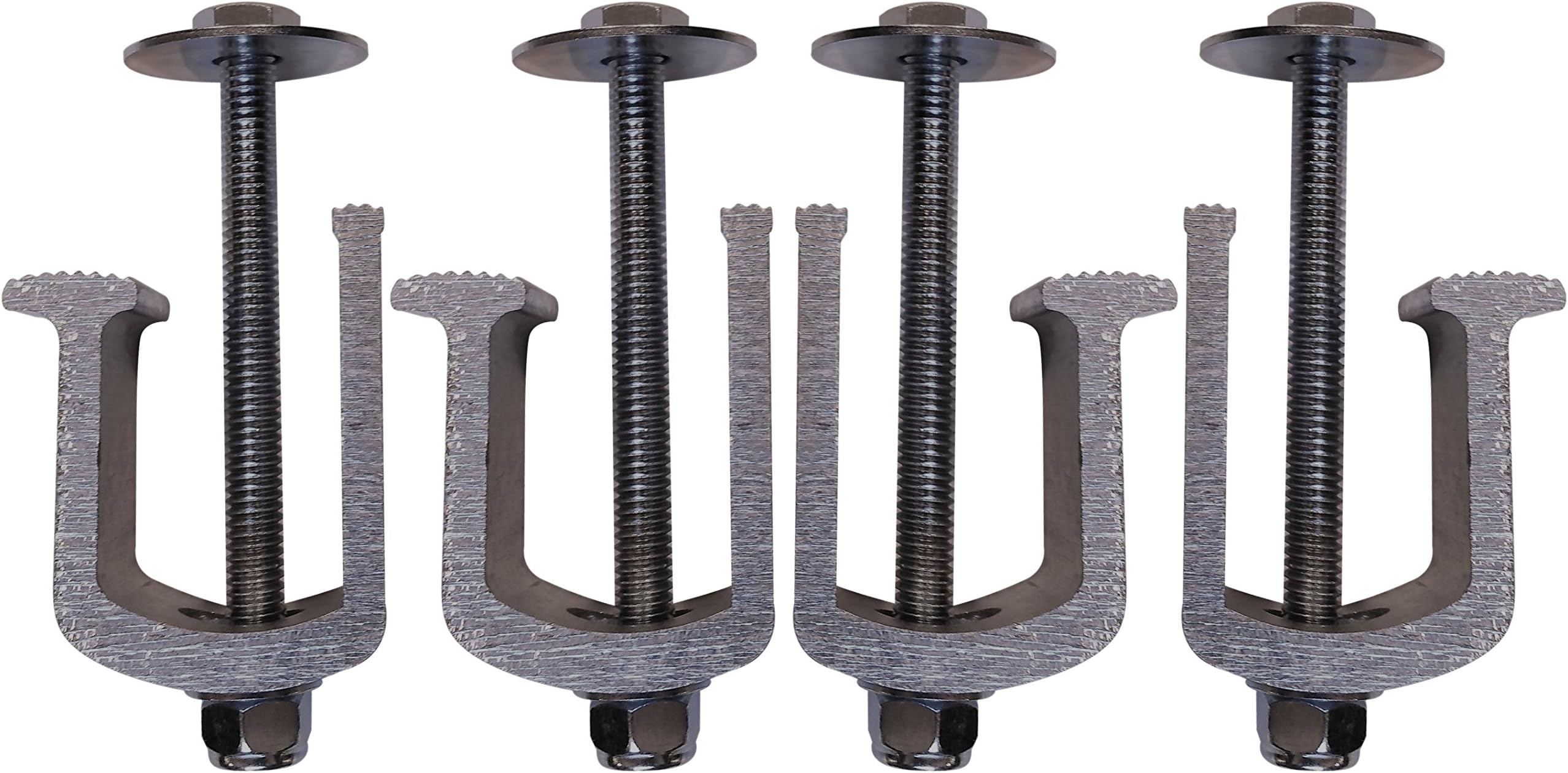 (4 Pack) Easy Mount - Truck Tool Box Clamps - Aluminum Tie Downs