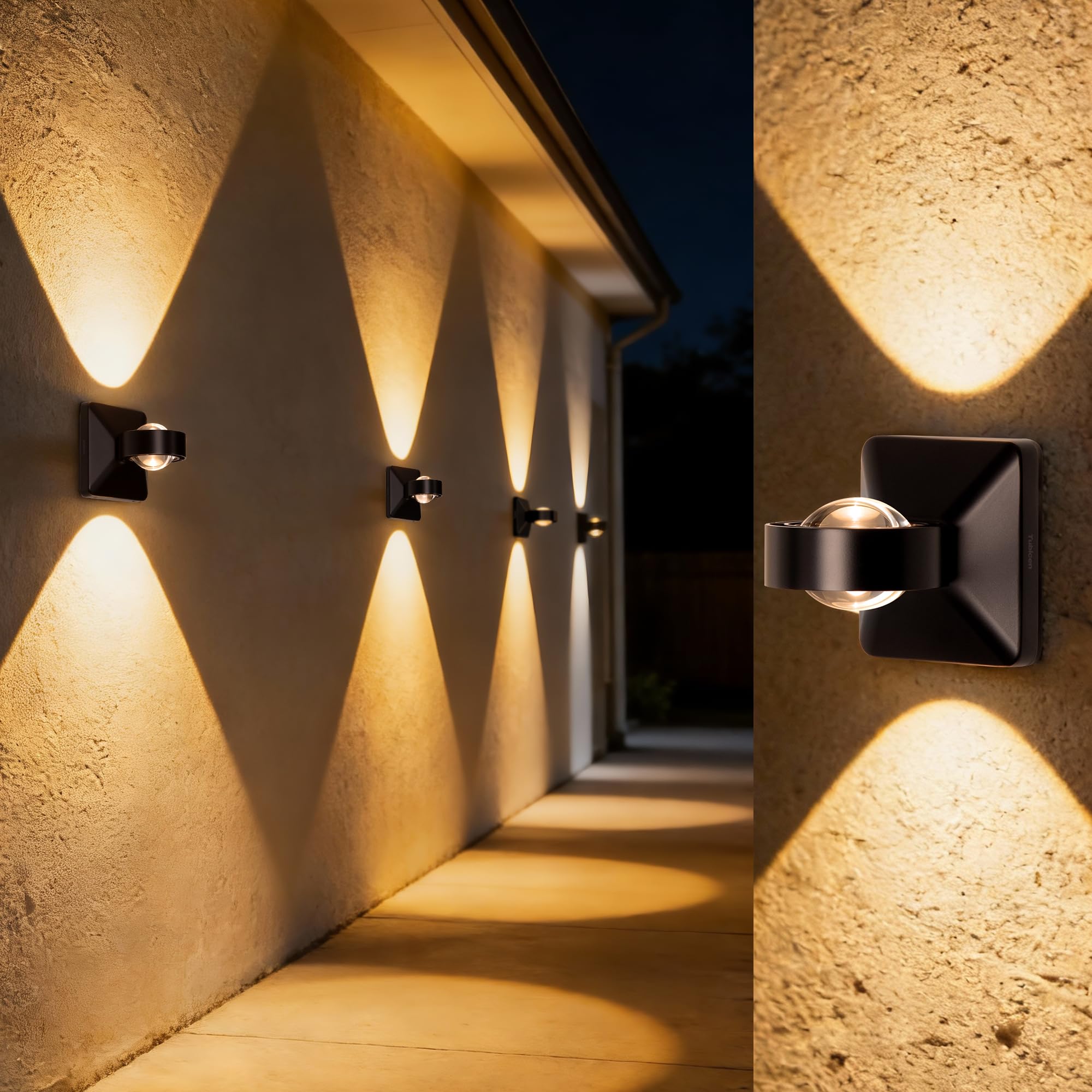 Tubicen Dimmable Outdoor Wall Lights Up Down LED Patio Light Fixtures High IP65 Waterproof Exterior Wall Lighting for — view 2