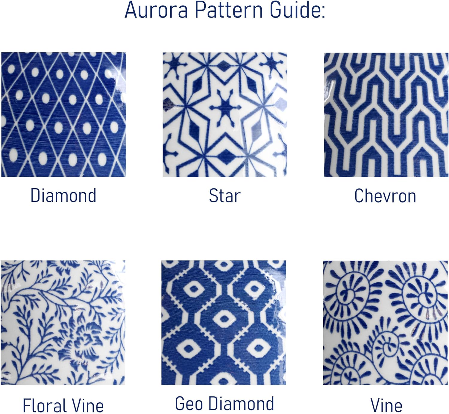 Elama Aurora 16 Piece Assorted Design Double Bowl Porcelain Blue Graphic Dinnerware Set, Tableware, Serveware, Dinnerware Set, Bowl Set (16 Piece)