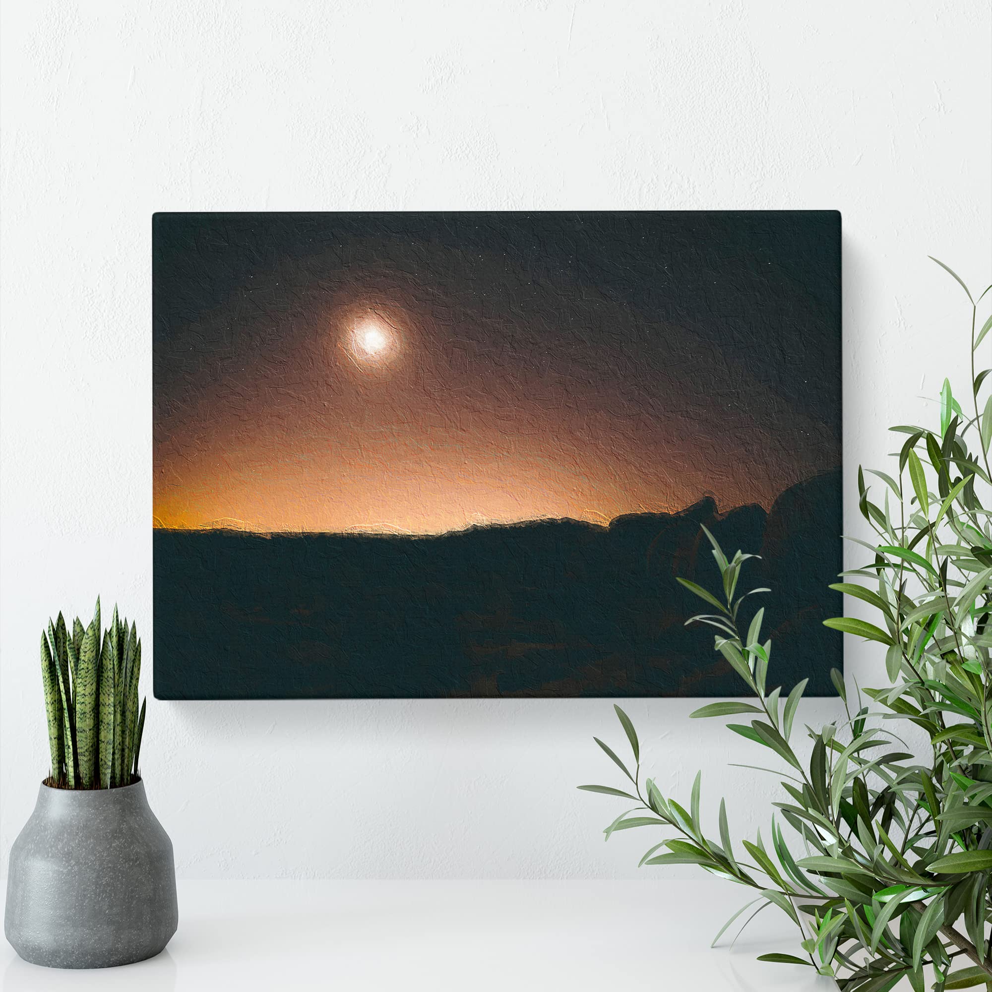 Glow From The Sky Canvas Print, Mixed, 25L x 50W cm - Image 3