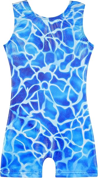 HOZIY Girls Gymnastics Leotards for Kids Tumbling Outfits Biketard Sparkle Adorable Pattern