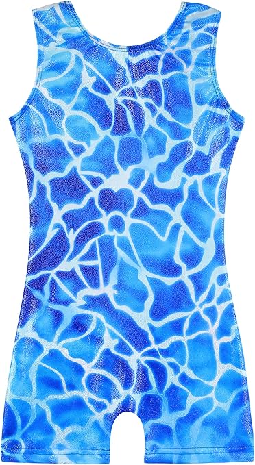HOZIY Girls Gymnastics Leotards for Kids Tumbling Outfits Biketard Sparkle Adorable Pattern