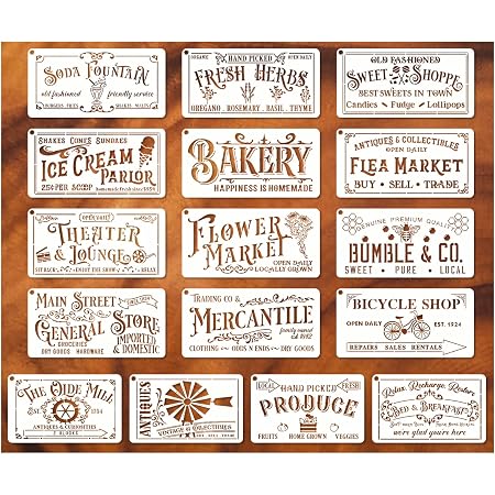 Amazon.com : Farmhouse Stencils for Painting on Wood Kitchen Paint ...