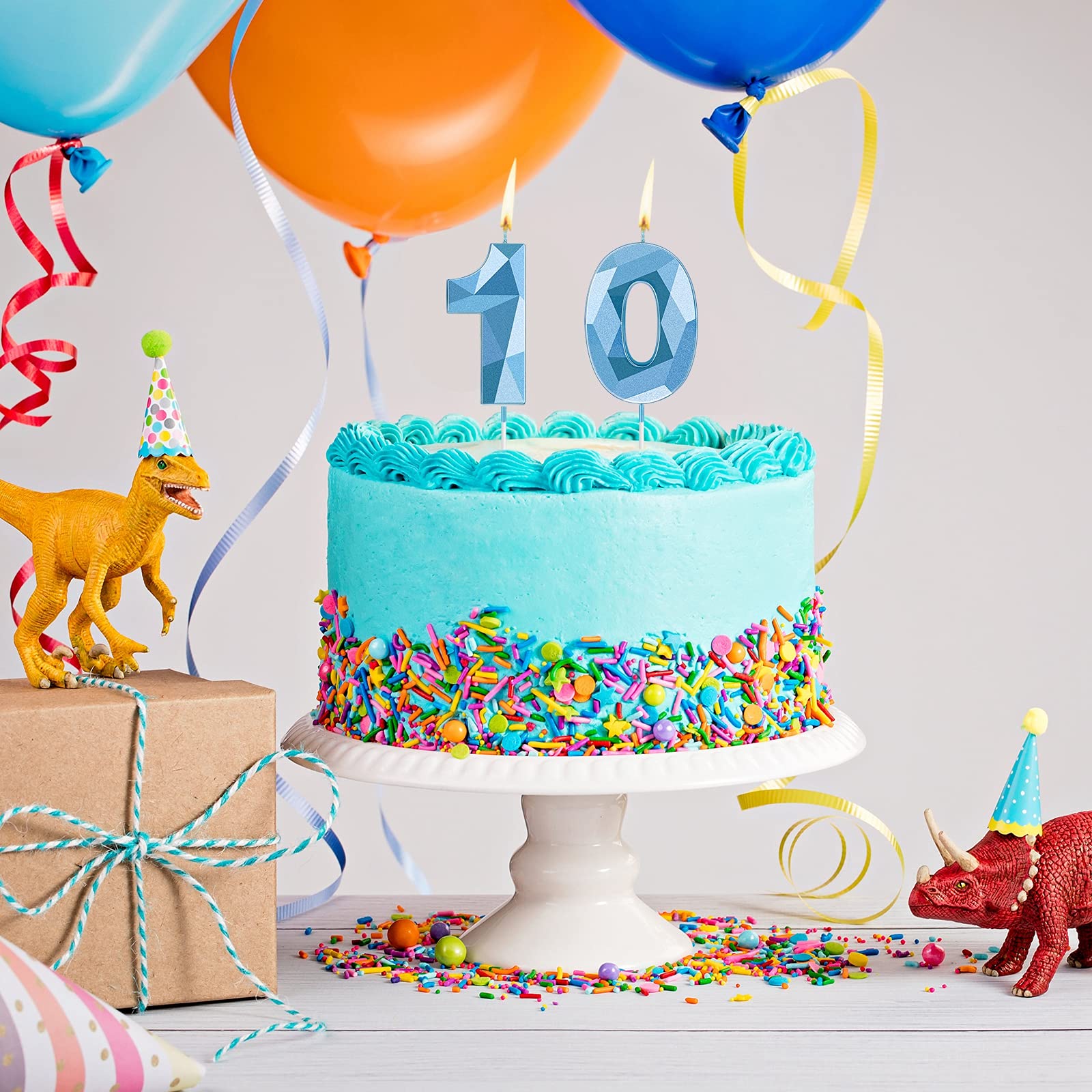 Snapklik.com : Nuanchu 10th Birthday Candles 3D Diamond Shape Number