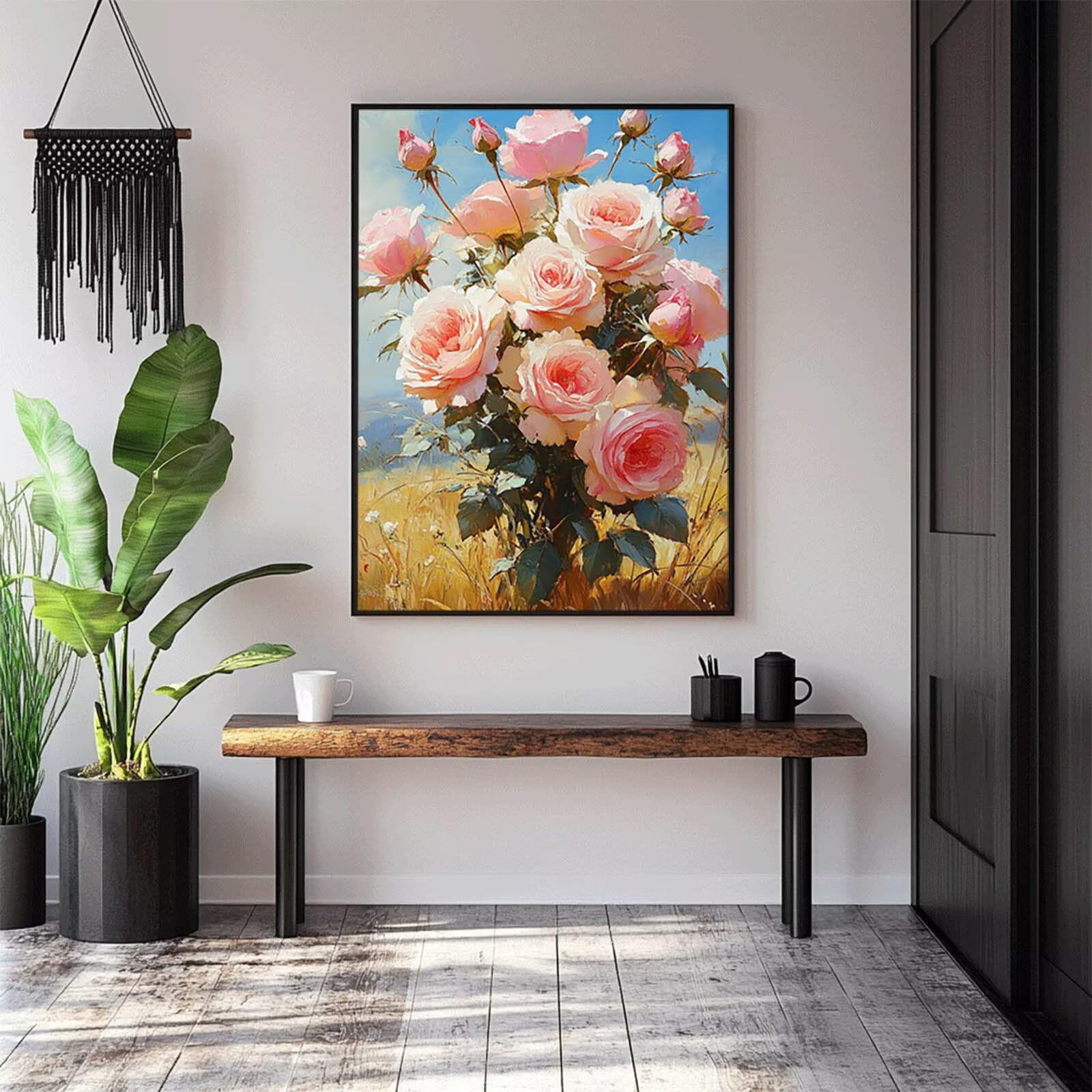 5D DIY diamentowe malowanie kwiat zestaw do malowania diamentami dla dorosłych i dzieci pełne pole pszenicy malowanie diamentowe krzyż Embroidery łatwy postarter, kryształowa dekoracja ścienna