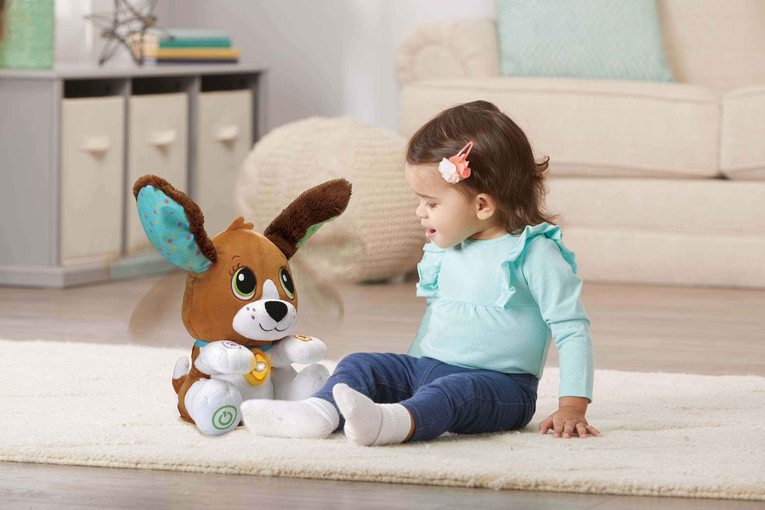 VTech Fido, rozmawiaj i baw się ze mną, interaktywna zabawka, piesek, zabawka powtarzająca wszystko, gra ewolucyjna z 3 poziomami rozwoju, porusza uszami, język włoski, baterie w zestawie, 1-5 lat