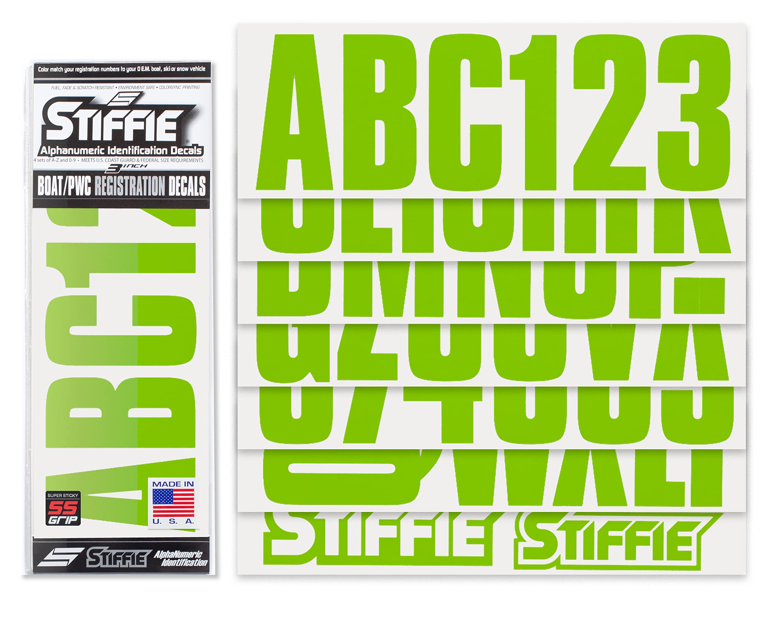 Marine Vinyl Decals Stiffie Atomic Green 3 Inch Boat Registration ...