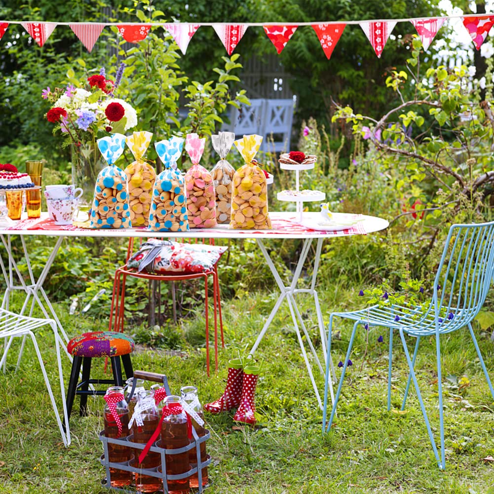 100 Sacchetti Trasparenti Autoadesivi 10x10cm | Per Caramelle, Regali E Party | Con 100 Etichette Di Ringraziamento - Foto 11