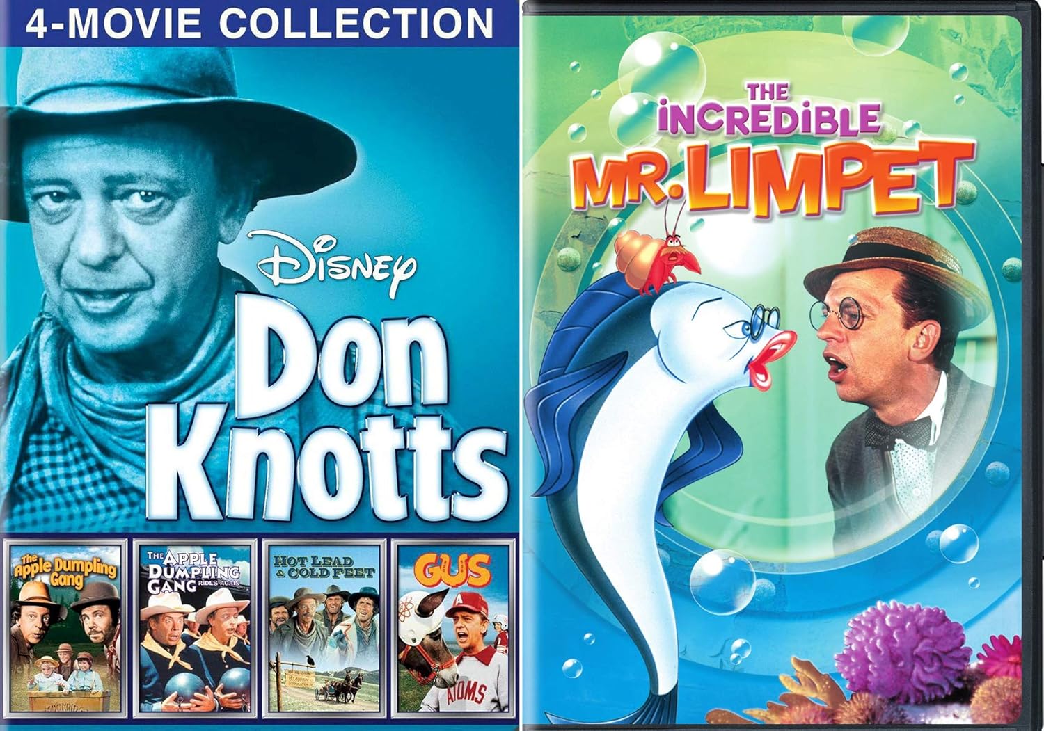 Dream of being a Fish! Incredible Mr. Limpet DVD + Disney Don Knotts Apple Dumpling Gang / Rides Again / Gus Mule / Hot Lead Cold Feet Family Comedy Pack