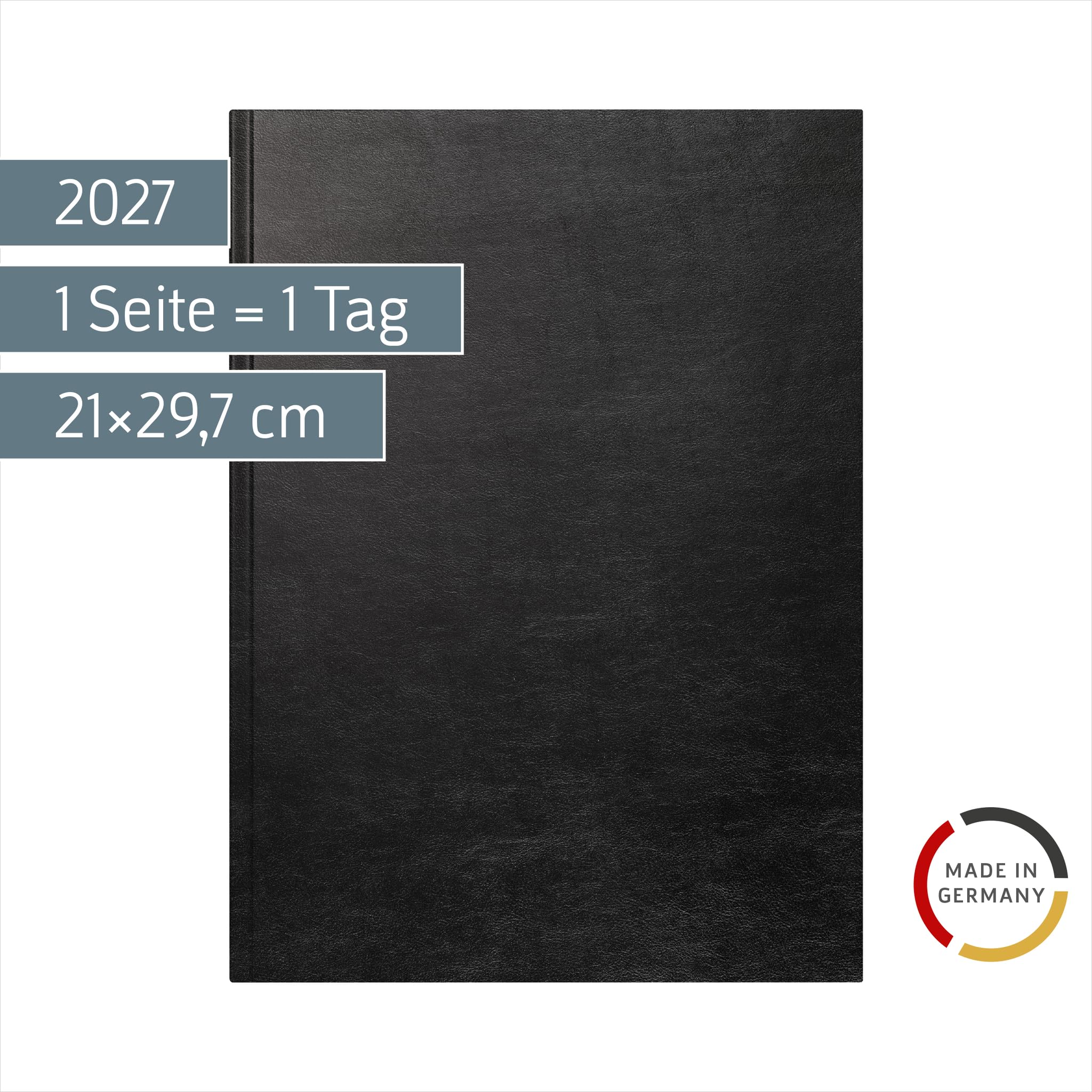 BRUNNEN Buchkalender Mod. 787 2027 | A4, Kunstleder, schwarz