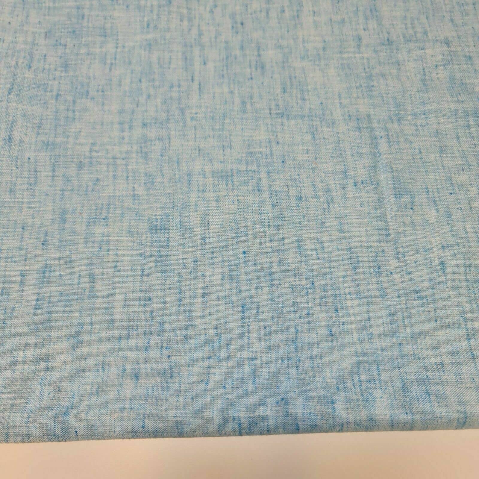 Indischer Stoff aus 100 % Baumwolle, Melange Leinenoptik, weicher Khadi-Popeline, Kleiderstoff, Handwerksstoff, 112 cm breit, verkauft als Vor- und Schnittlängen (10 Meter, Türkis)