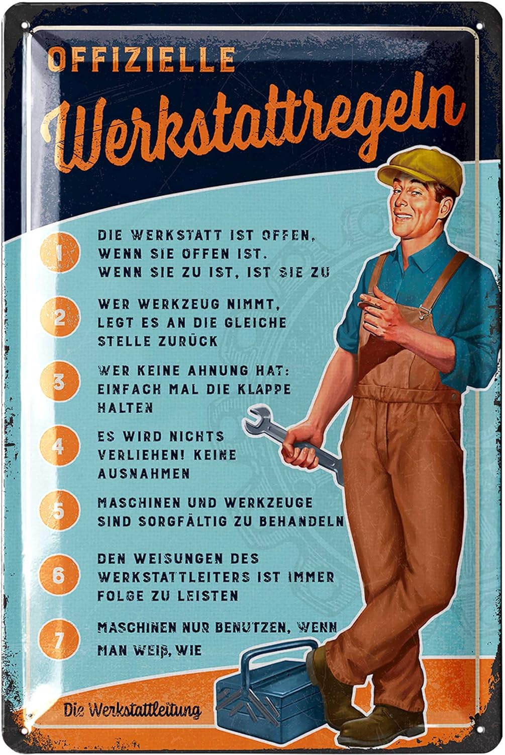 Amazon.de LANOLU Retro Blechschild Werkstatt Schild lustige
