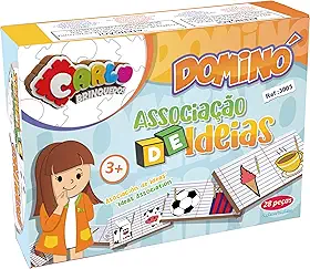 Carlu Brinquedos - Associação de Ideias Dominó 28 Peças, 3+ Anos, Multicor, 3003