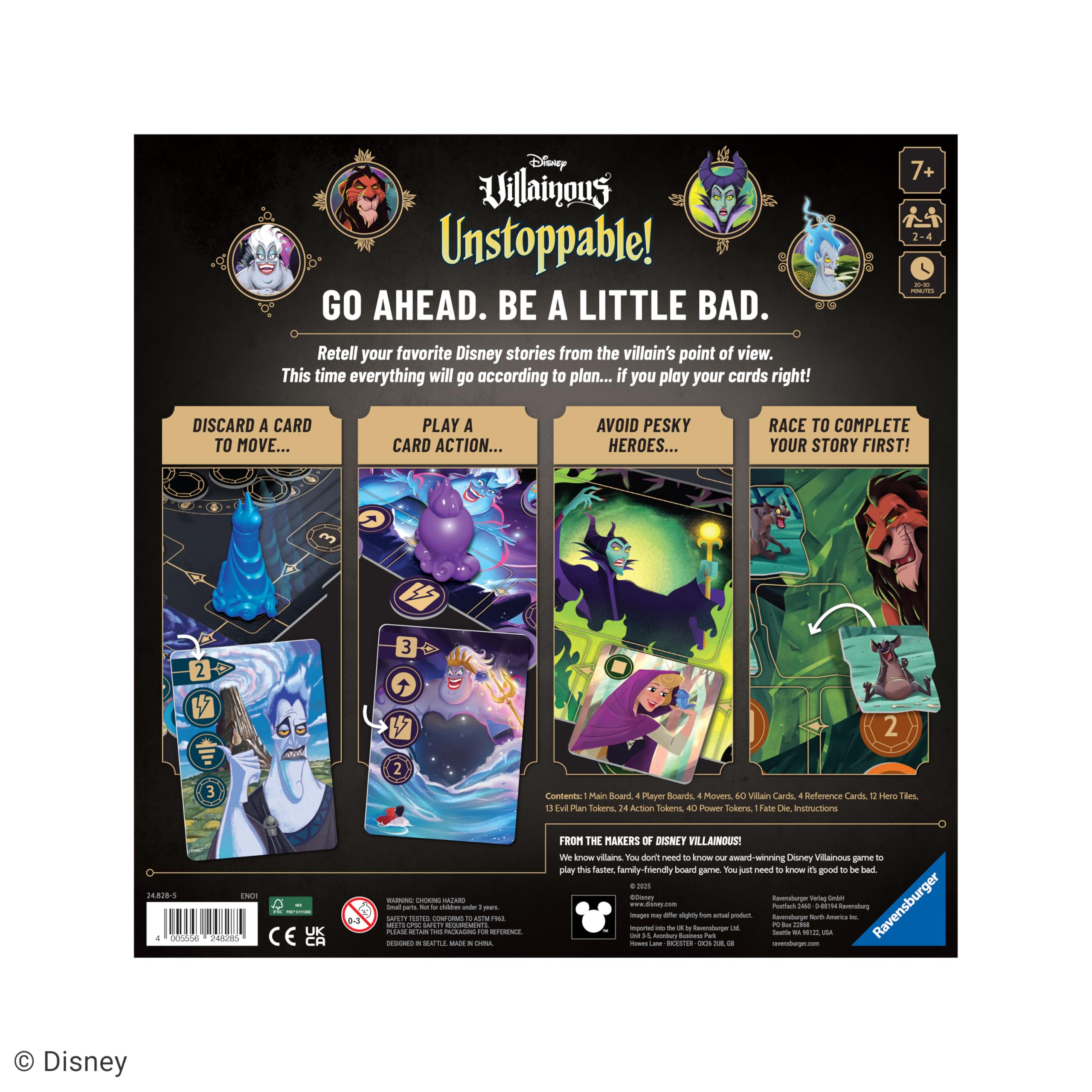 Ravensburger Disney Villainous Game - Unstoppable Strategy Family Board Games for Adults & Kids Age 7 Years Up - 2 à 4 joueurs