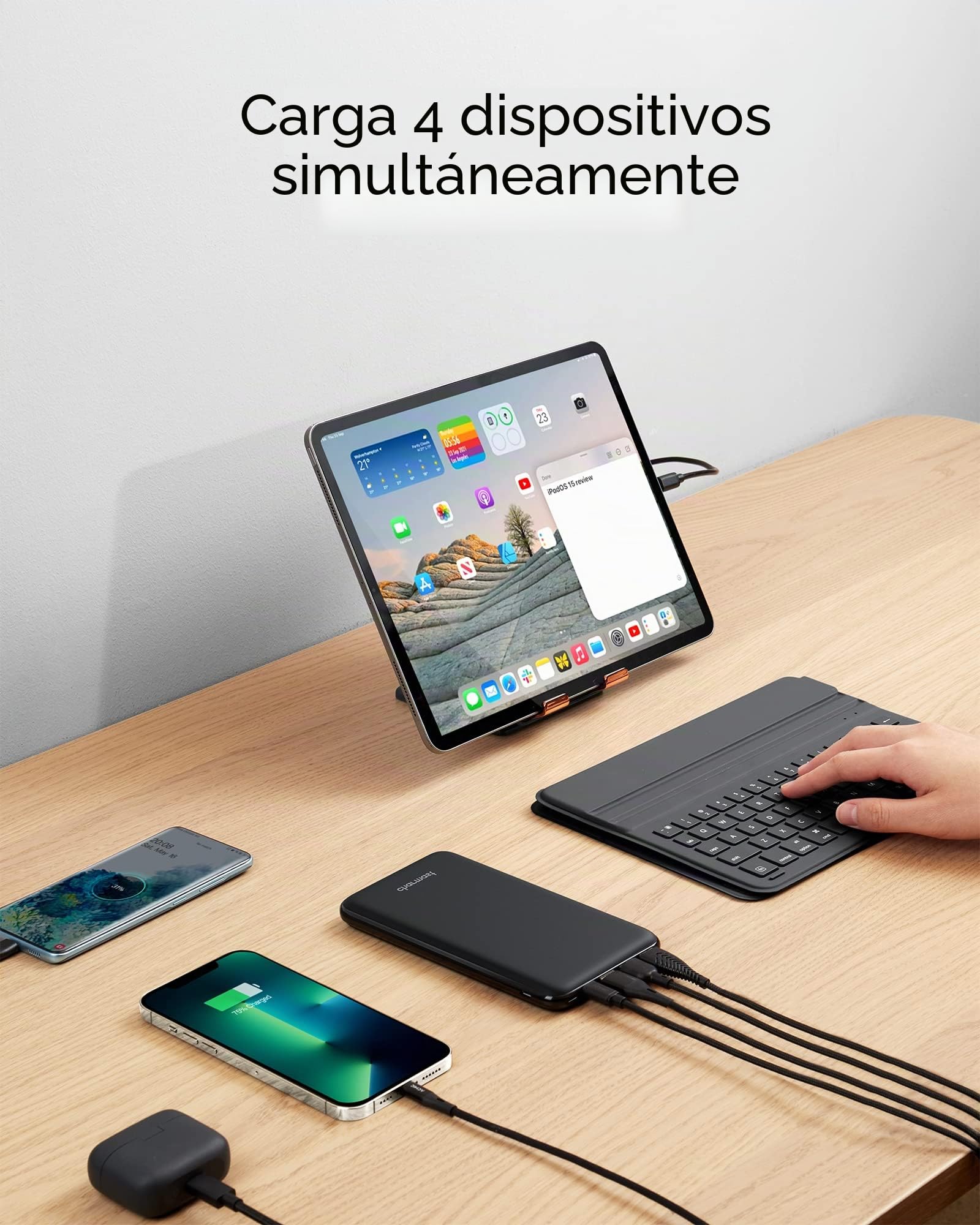 Charmast Bateria Externa Carga Rapida 26800mAh Ultra Compacto Power Bank Carga Rápida Cargador Portatil USB C con 3 Entradas y 4 Salidas Compatible con iPhone Samsung iPad