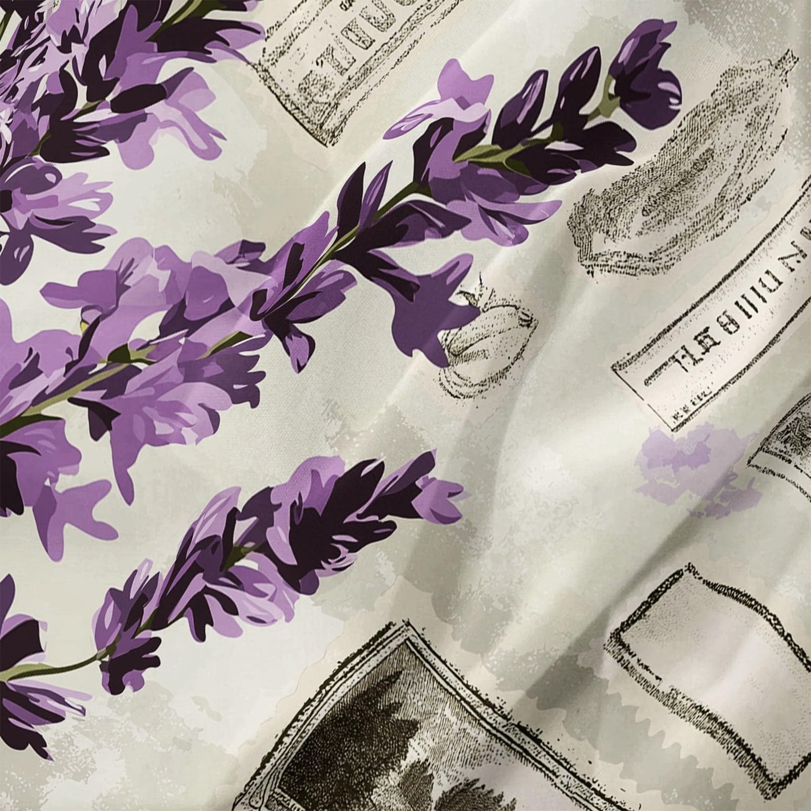 Dwustronna poszwa na kołdrę z mikrofibry 240 x 260 cm - Retro Lavender Pad Super miękka poszwa na kołdrę z zamkiem błyskawicznym, można prać w pralce - beżowa 2 poszewki na poduszki