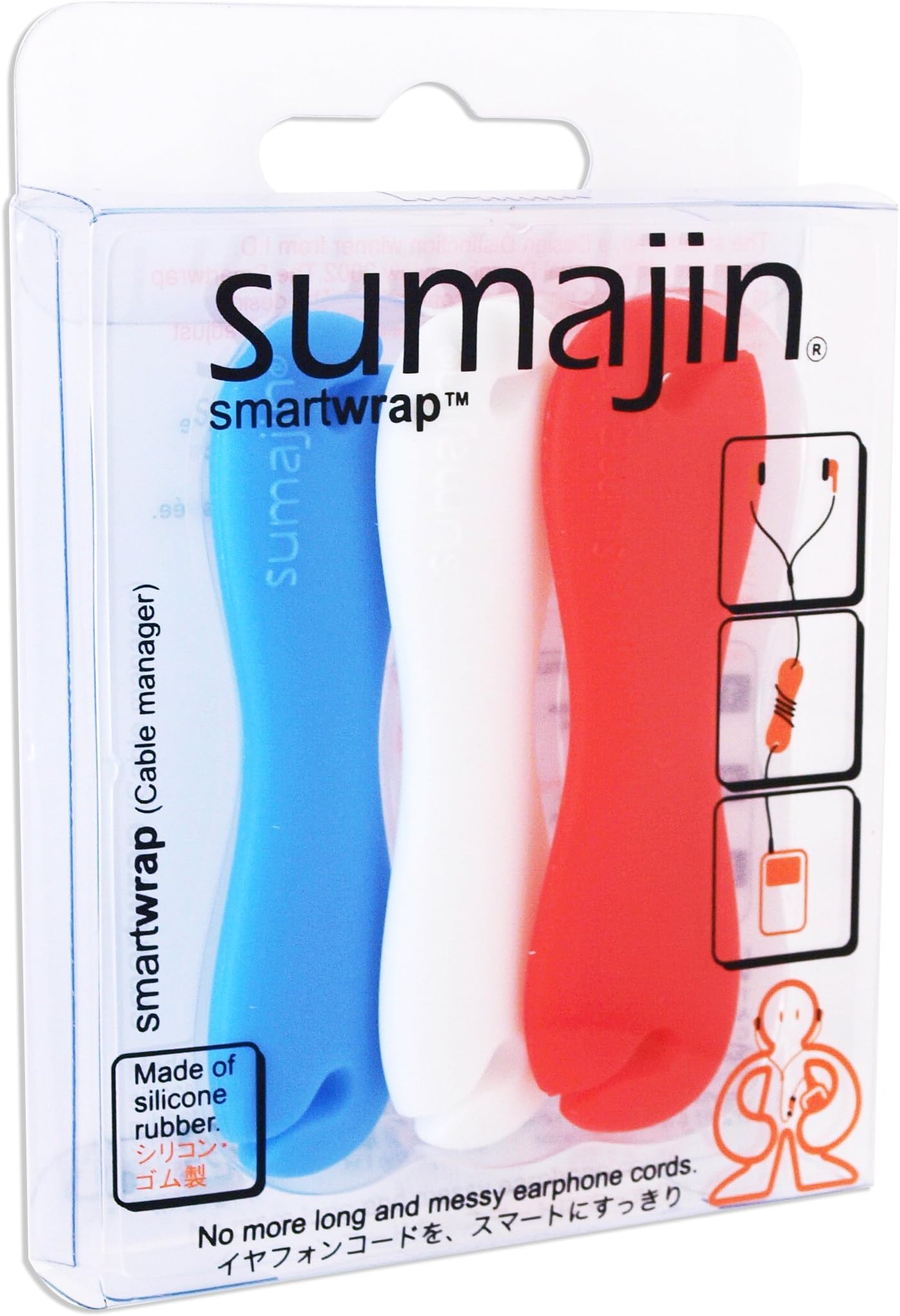 Smartwrap Earphone Cord Manager (Set of 3 - Red, White, Blue)