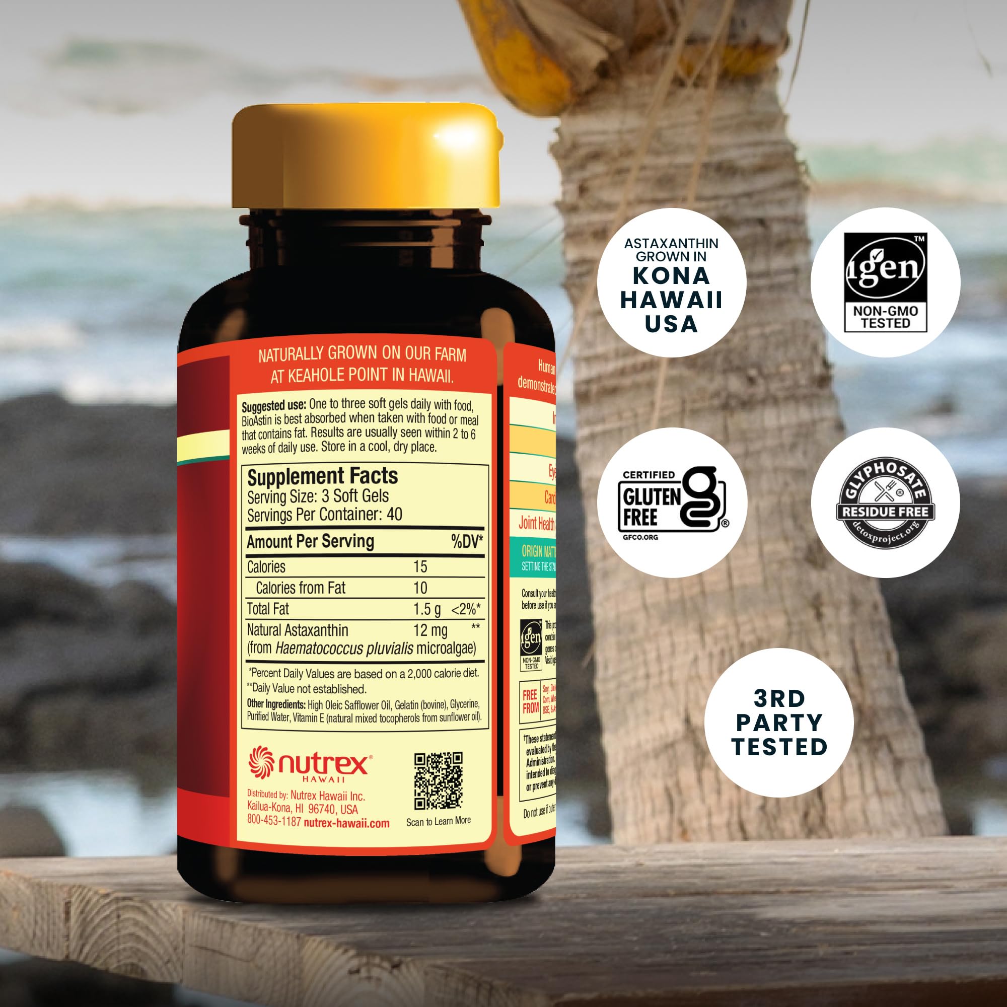 Nutrex Hawaii BioAstin Hawaiian Astaxanthin, 4mg, 120 Softgels — Amazon image 2
