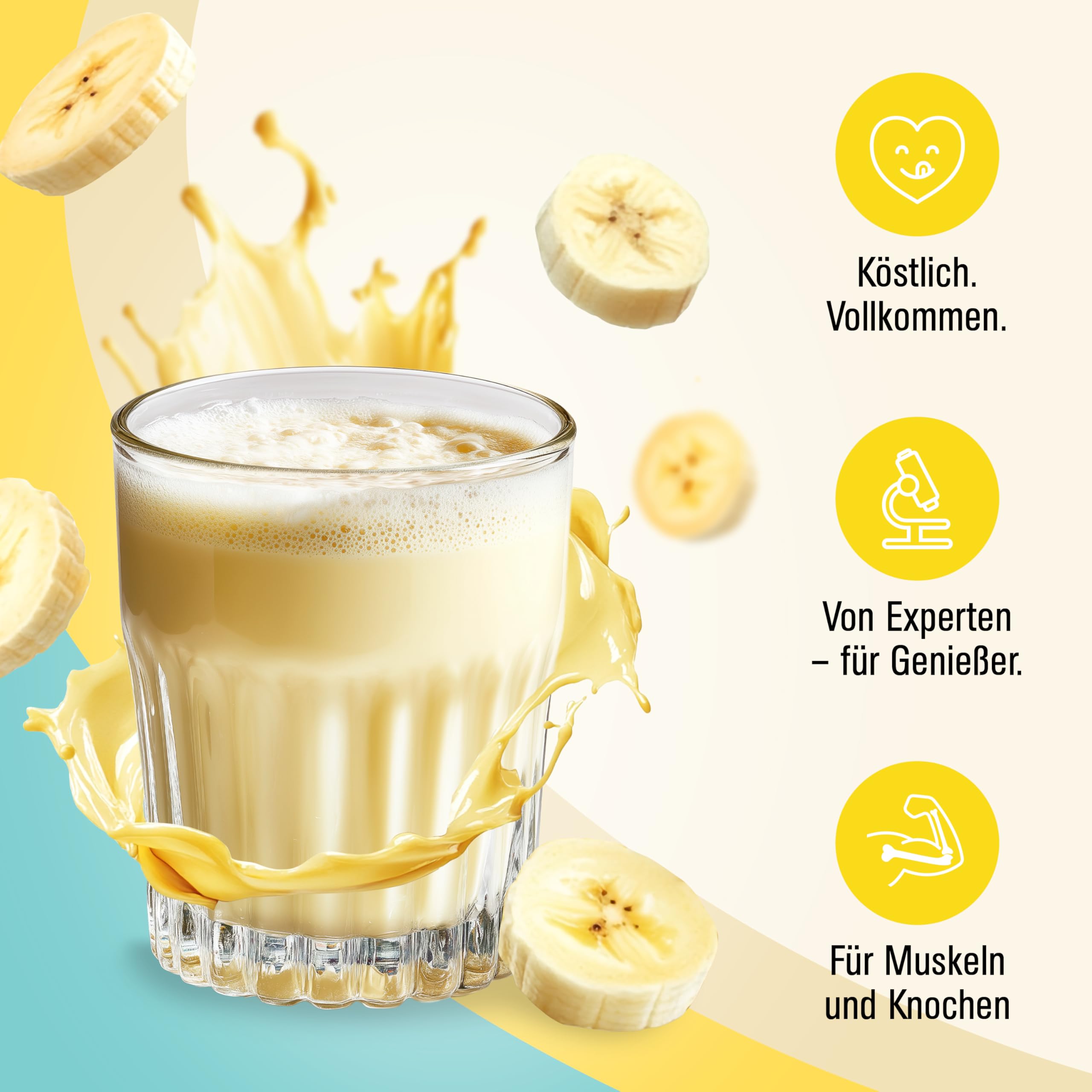 Chiefs High Protein Shake - Banane, 8x300ml - kein Zuckerzusatz & je 25g Protein - Protein Shake für Muskelaufbau - Laktosefrei & Lower Carb & Glutenfrei - Protein Drink