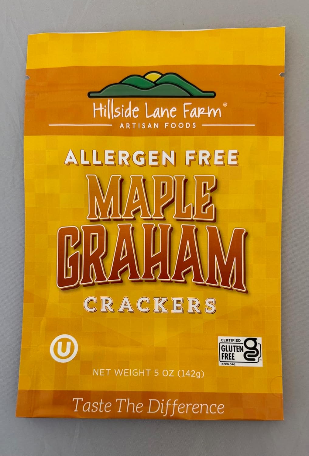 Hillside Lane Farm Maple Graham Crackers – Allergen Free, Gluten Free, Vegan, Kosher Snack – 4 Pack, 5oz Bags