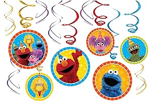 Amscan Sesame Street Hanging Swirls (12 ct) Sesame Street Party Decorations