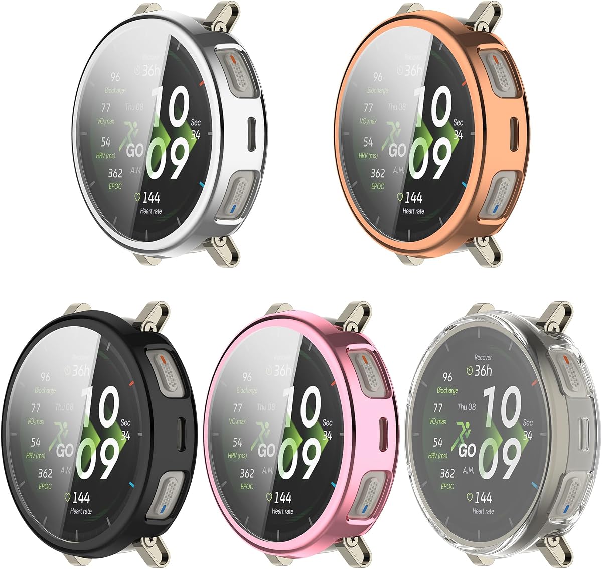 5Pack Screen Protector Compatible with Amazfit Active 3 Premium Smartwatch Case Soft TPU Full Protection