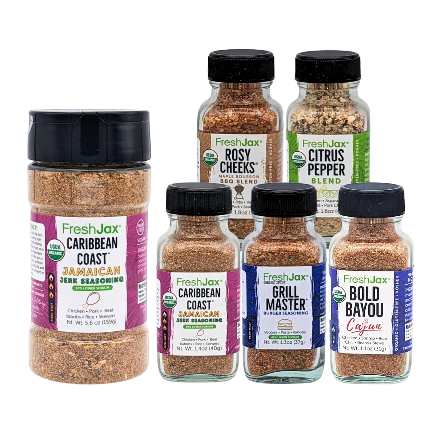 FreshJax Organic Jamaican Jerk and BBQ Seasoning Gift Set