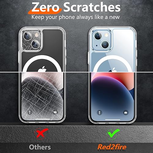 Miniatura 5 de Red2Fire Funda magnética para iPhone 14 Plus compatible con Magsafe protección contra caídas de grado militar protector de pantalla de vidrio +