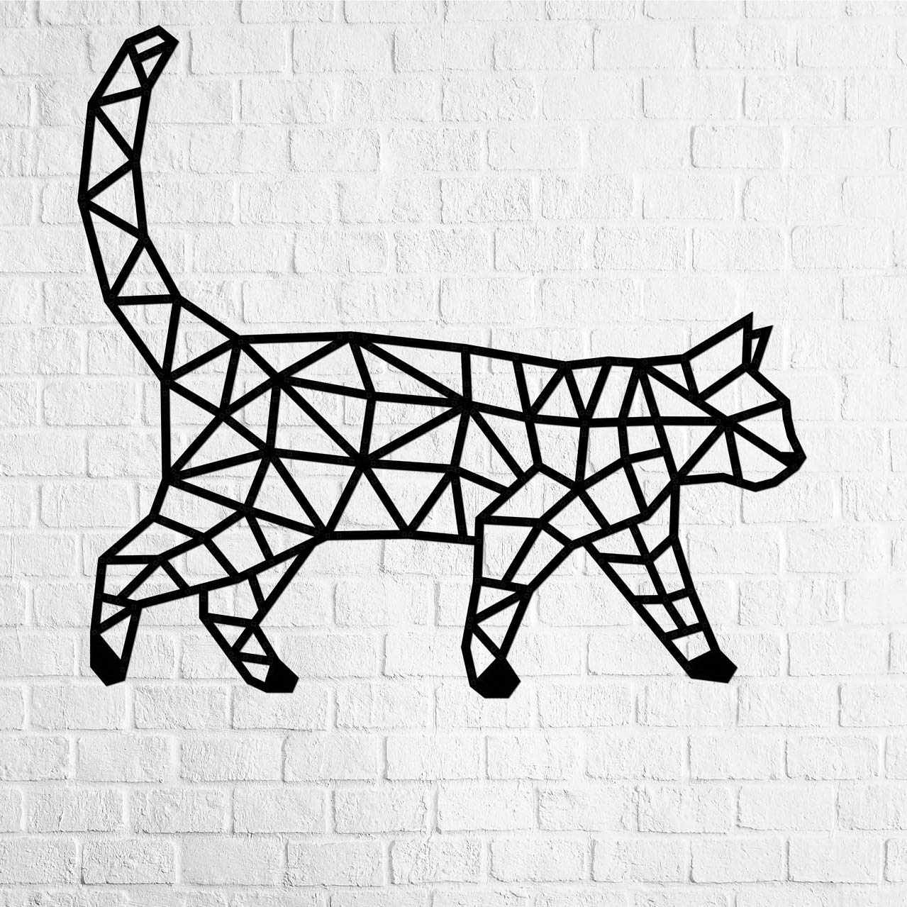 3D Wooden Puzzle for Interior Decoration – CAT - Wall Decal, DIY Kit for Self-Assembly, No Glue Required