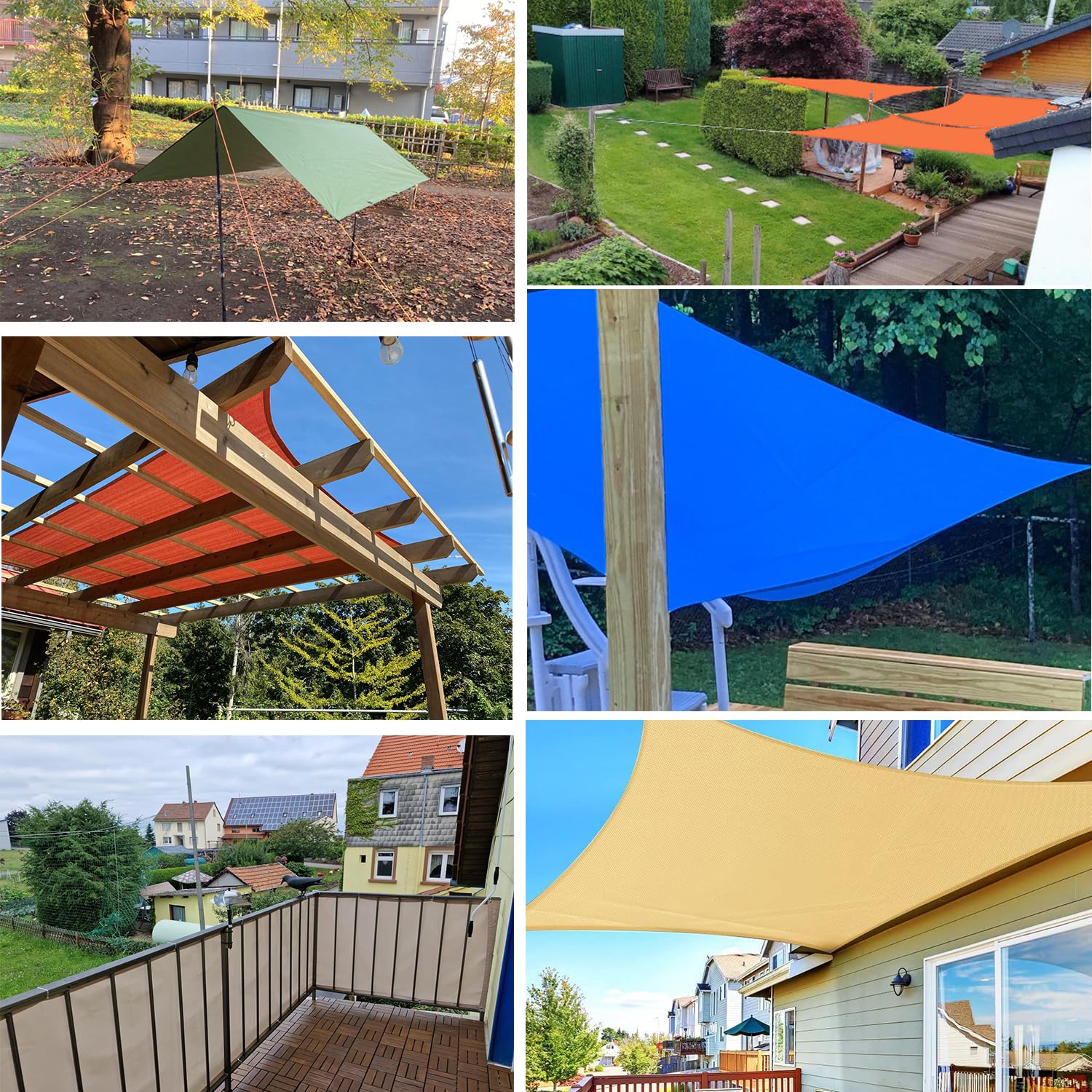 Tenda a Vela Impermeabile,Rettangolare Telo Ombra 2x8m,Vela Ombreggiante Protezione Raggi UV 95%, Tenda Parasole per Esterno, Giardino,Piscina,Terrazzo,Balcone,Patio (Grigio)