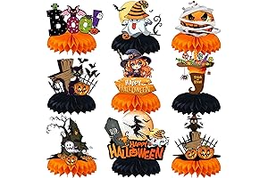Lucleag 9-Piece Halloween Honeycomb Centerpieces: Spooky Festivities Made Fun!