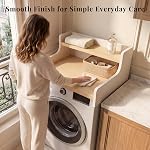 Lave-linge comptoir simple, 0.6" Lave-linge en bois épais & Séchoir Topper 880+ kg/m3 Haute densité MDF Machine de lavage lourde Topper avec anti-goutte pour l'organisation de la salle de blanchisserie